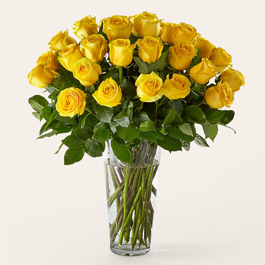 Long Stem Yellow Rose Bouquet – Emica Floral Designs, Saint James City FL