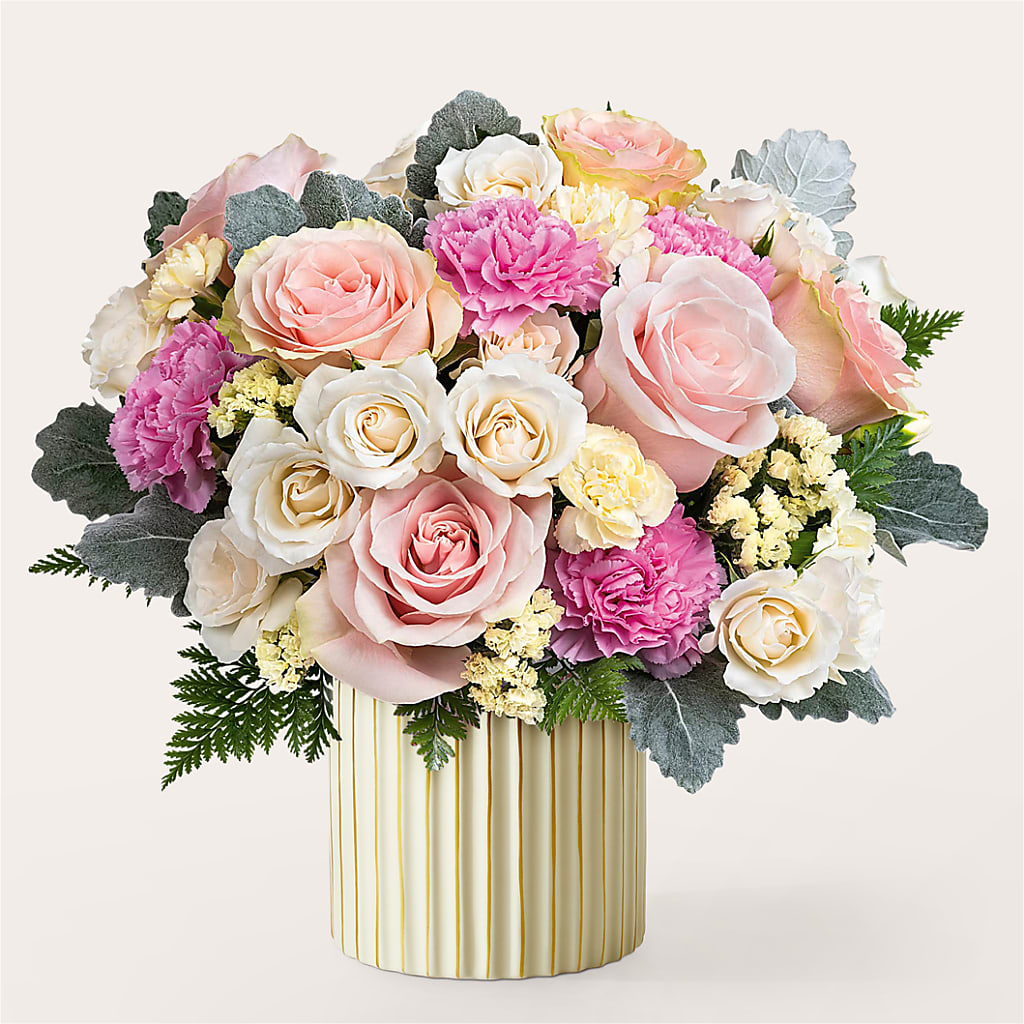 Blissful Moments Bouquet with Ivory Vase – Emica Floral Designs, Saint James City FL