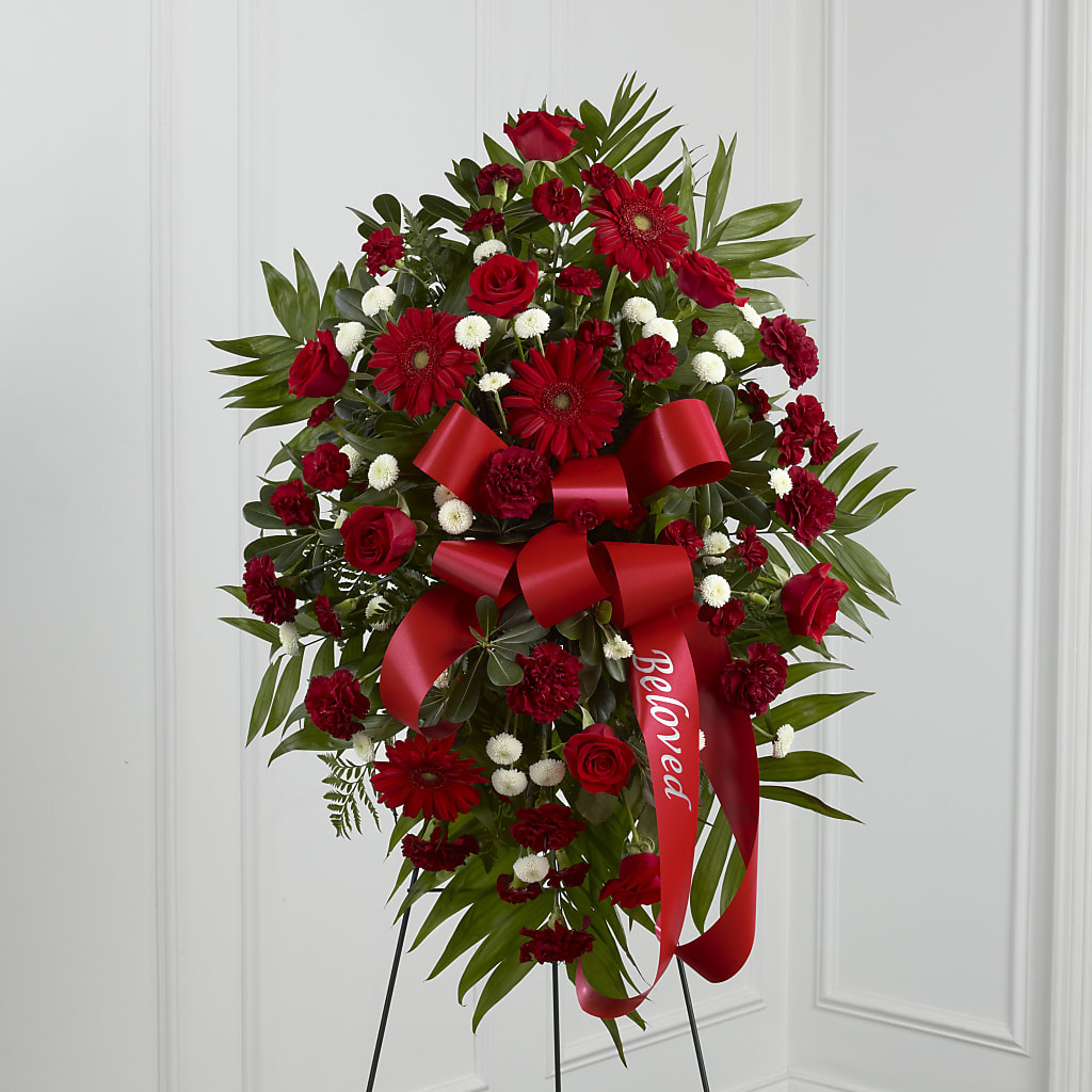 Treasured Memories Standing Spray – Emica Floral Designs, Saint James City FL