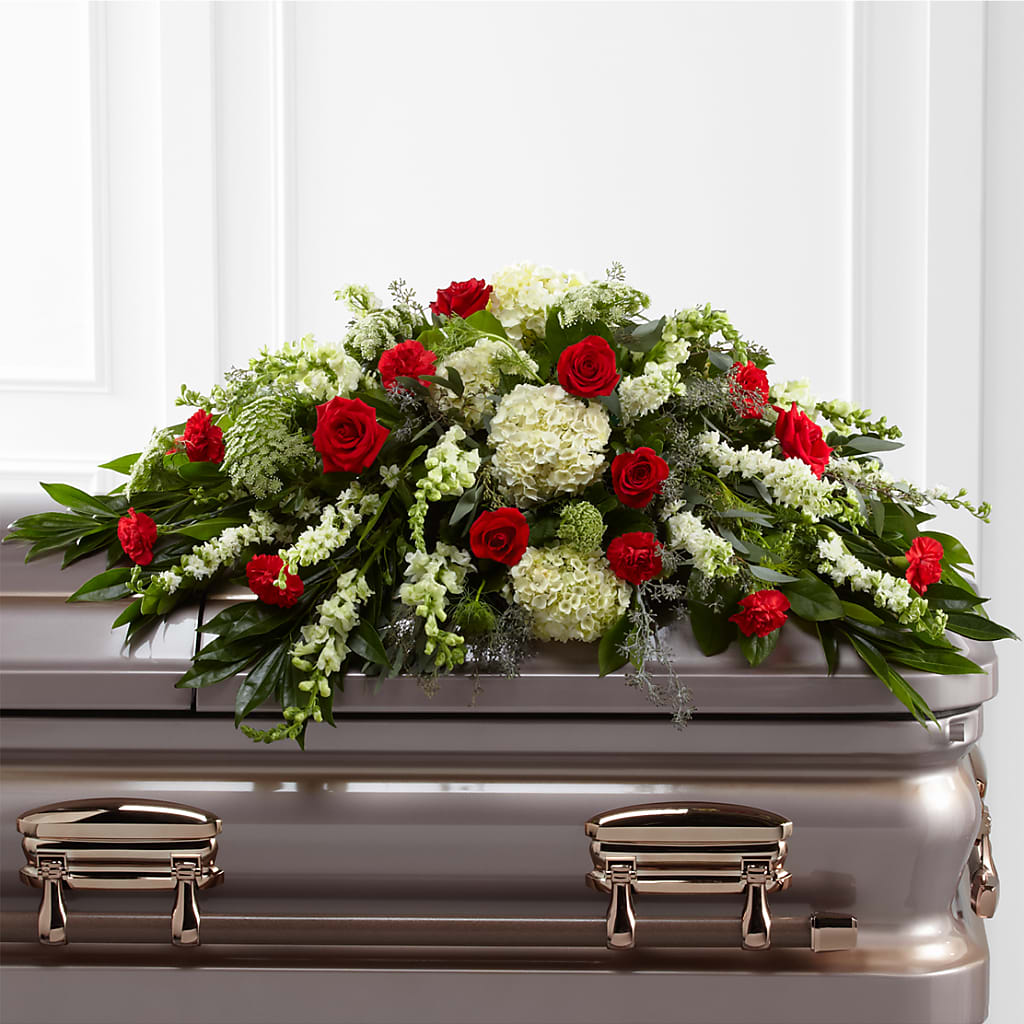 Sincerity Casket Spray – Emica Floral Designs, Saint James City FL