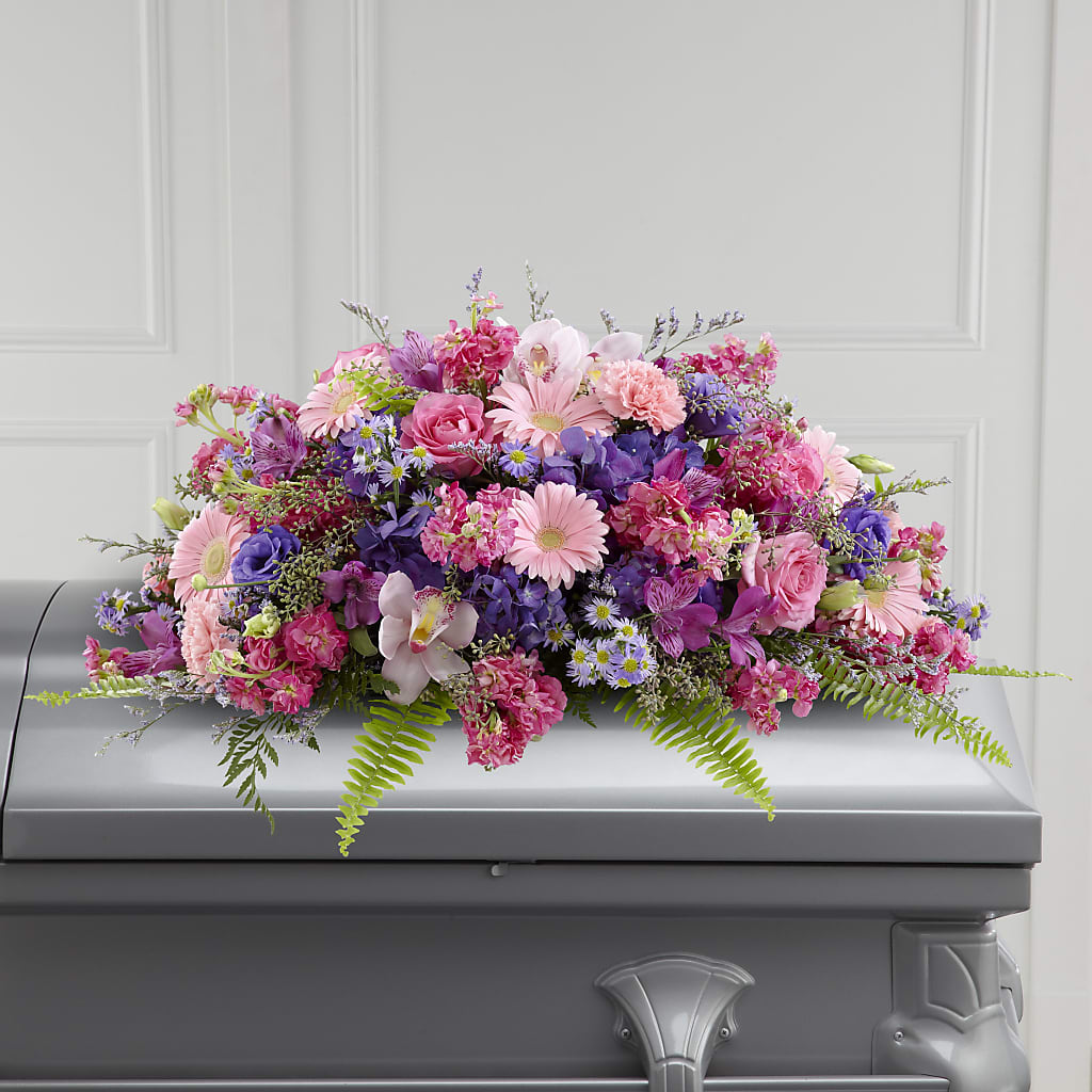 Glorious Garden Casket Spray – Emica Floral Designs, Saint James City FL