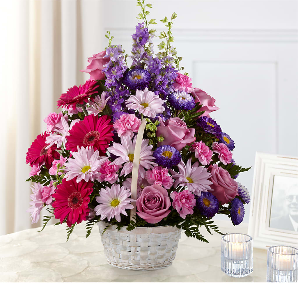 Pastel Peace Basket – Emica Floral Designs, Saint James City FL