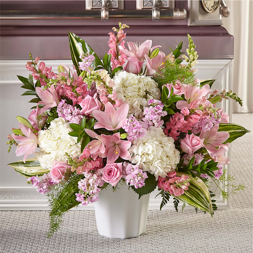 Simply Serene Floor Basket – Emica Floral Designs, Saint James City FL