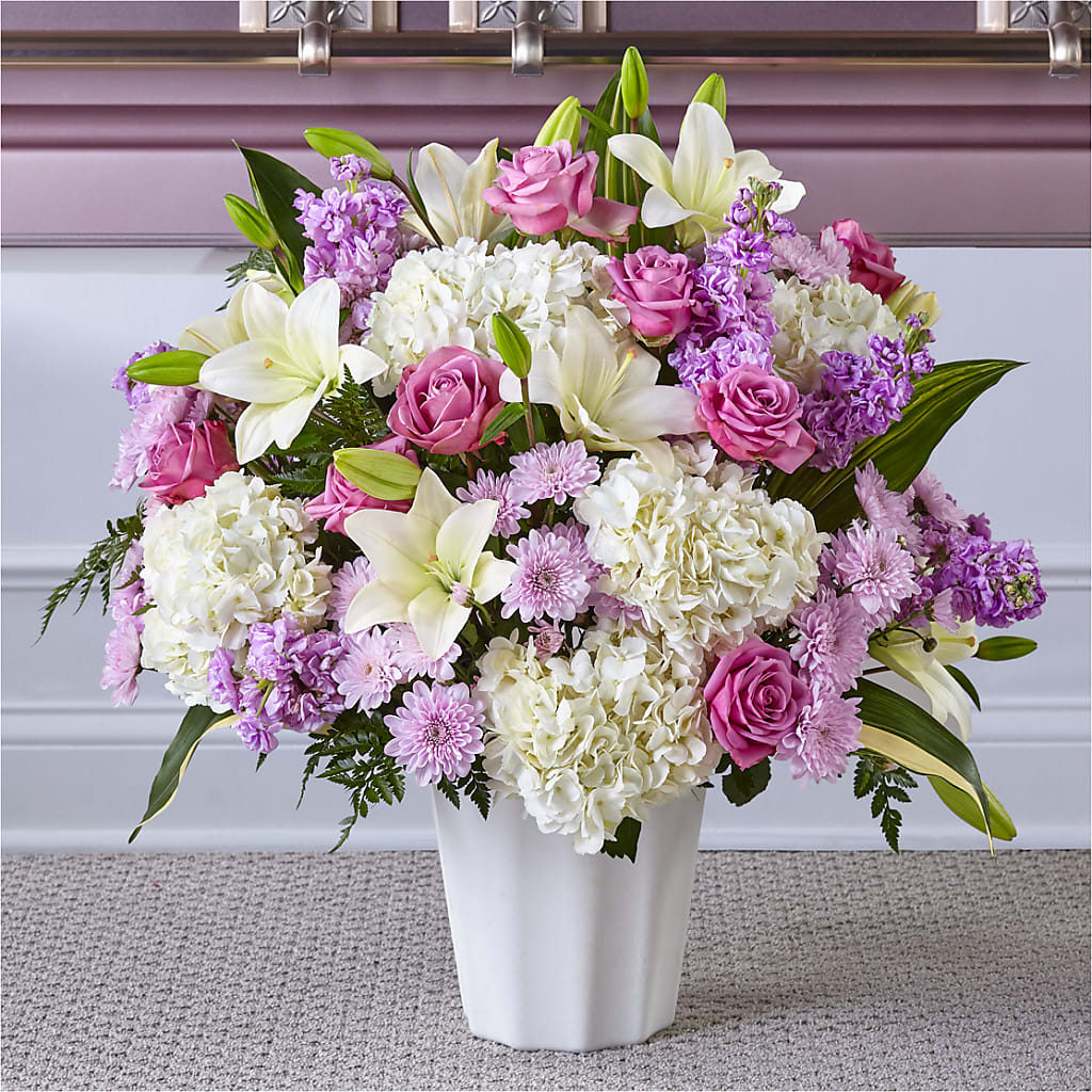 Heaven Sent Floor Basket – Emica Floral Designs, Saint James City FL