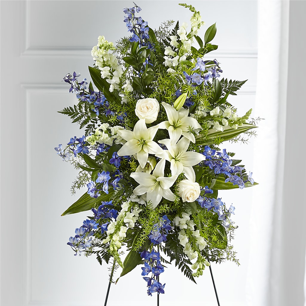 Faithful Friend Standing Spray – Emica Floral Designs, Saint James City FL