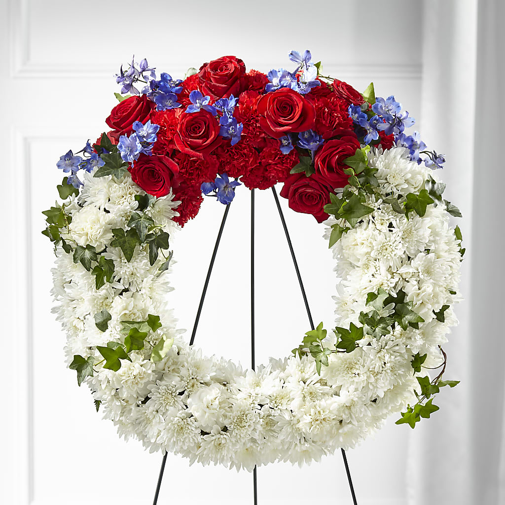 Patriotic Passion Wreath – Emica Floral Designs, Saint James City FL