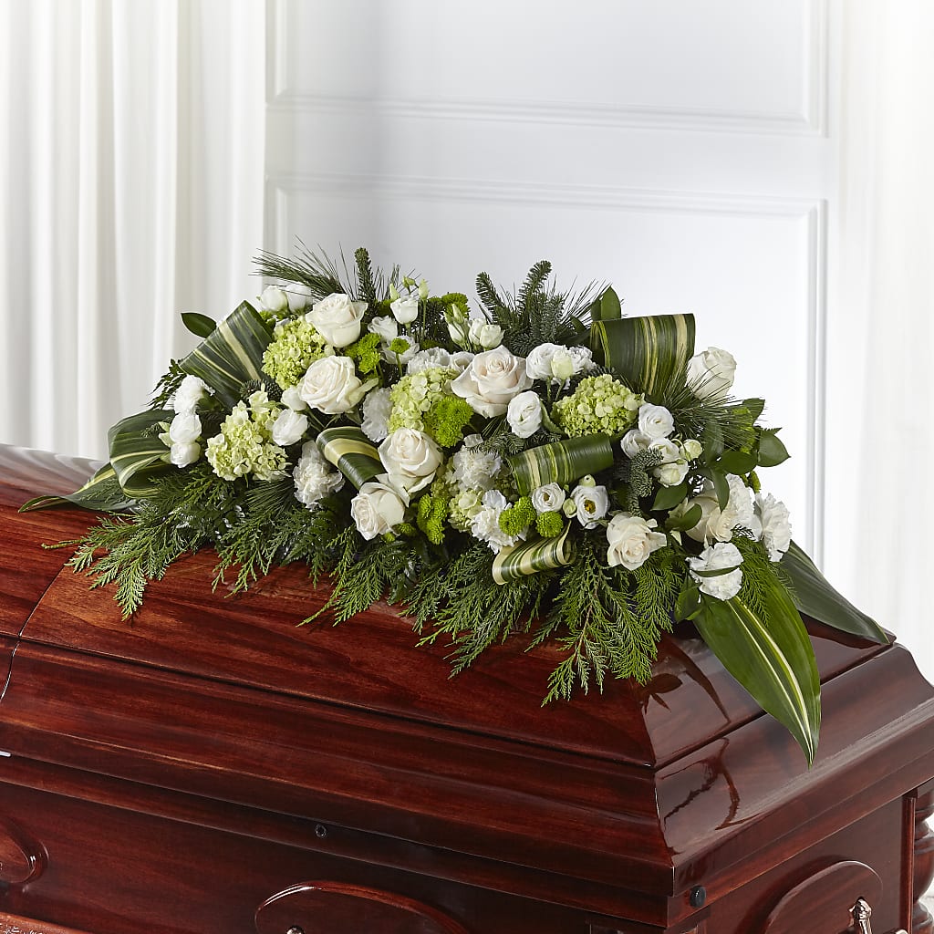 Hopeful Gesture Casket Spray – Emica Floral Designs, Saint James City FL