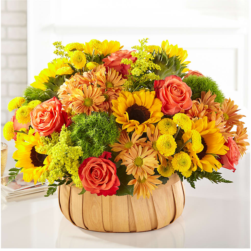 Harvest Sunflower Basket – Emica Floral Designs, Saint James City FL