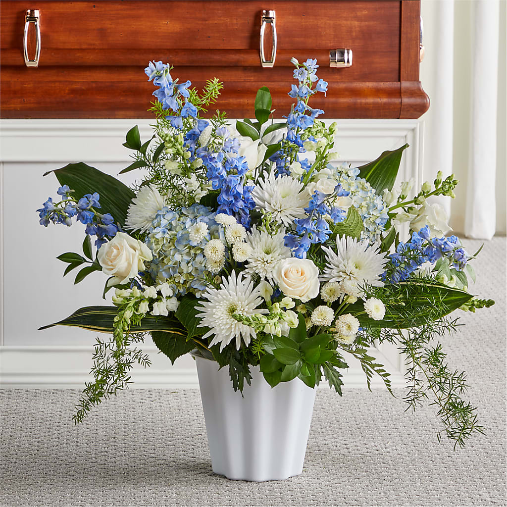 Everlasting Memories Floor Basket – Emica Floral Designs, Saint James City FL