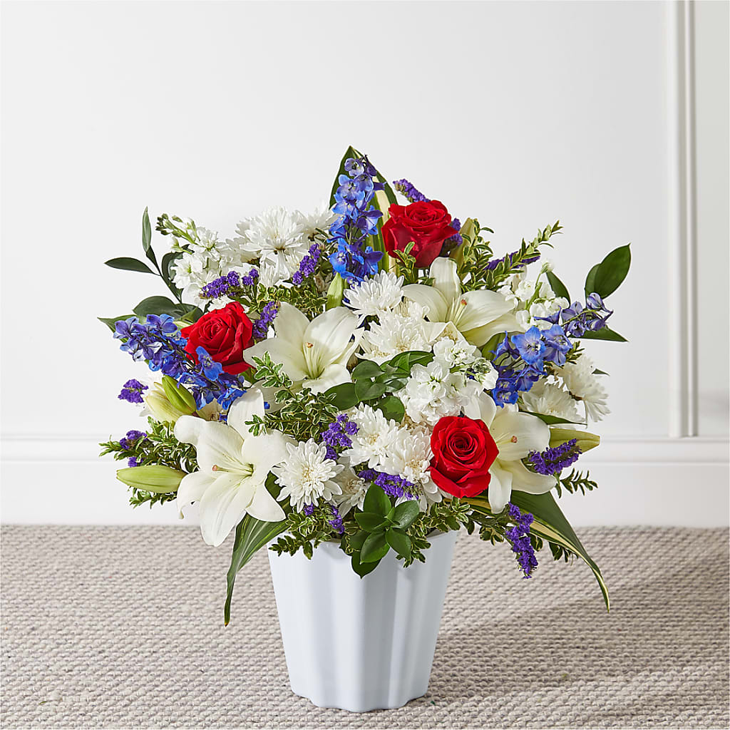 Consoled Floor Basket – Emica Floral Designs, Saint James City FL