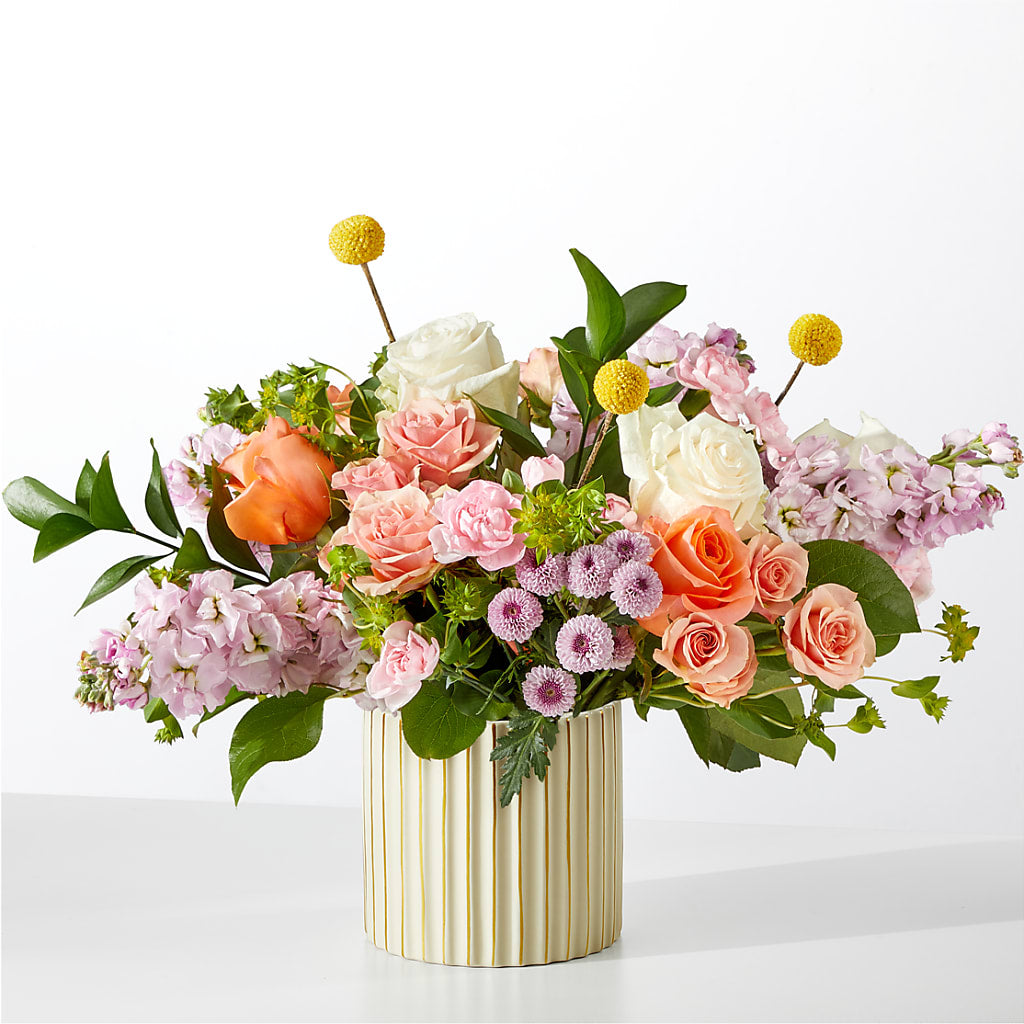 French Market Bouquet with Ivory Vase – Emica Floral Designs, Saint James City FL