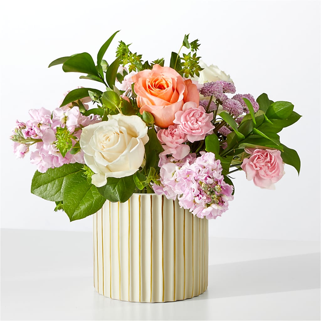 French Market Bouquet with Ivory Vase – Emica Floral Designs, Saint James City FL