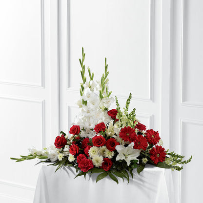 Crimson & White Arrangement –  Emica Floral Designs, Saint James City FL