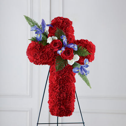 Faithful Hero Floral Cross –  Emica Floral Designs, Saint James City FL