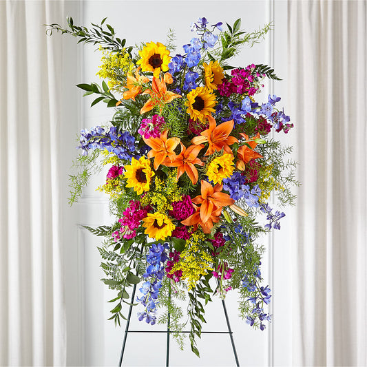 Sunlit Memories Standing Spray (Standard) –  Emica Floral Designs, Saint James City FL