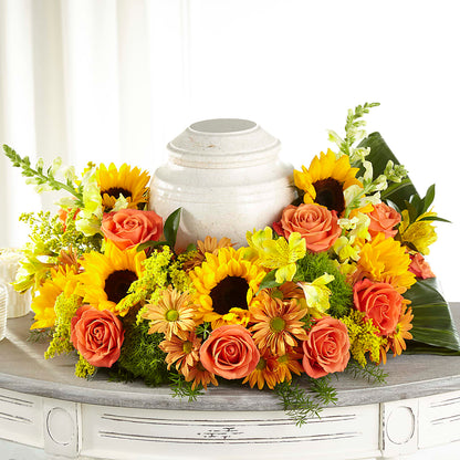 Faithful Sunflower Cremation Adornment –  Emica Floral Designs, Saint James City FL