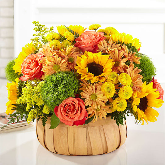 Harvest Sunflower Basket –  Emica Floral Designs, Saint James City FL