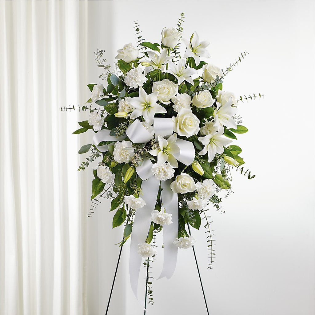 With Care Standing Spray –  Emica Floral Designs, Saint James City FL