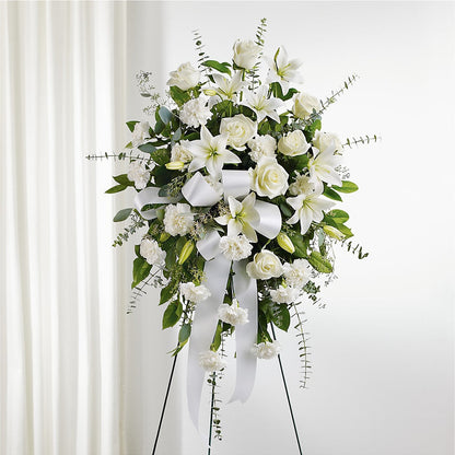 With Care Standing Spray –  Emica Floral Designs, Saint James City FL