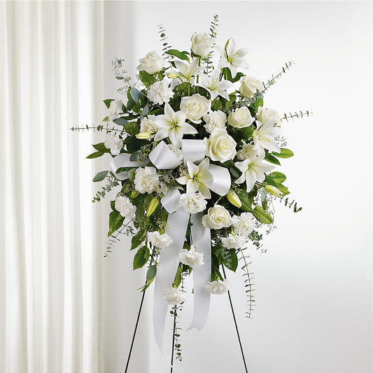 With Care Standing Spray –  Emica Floral Designs, Saint James City FL