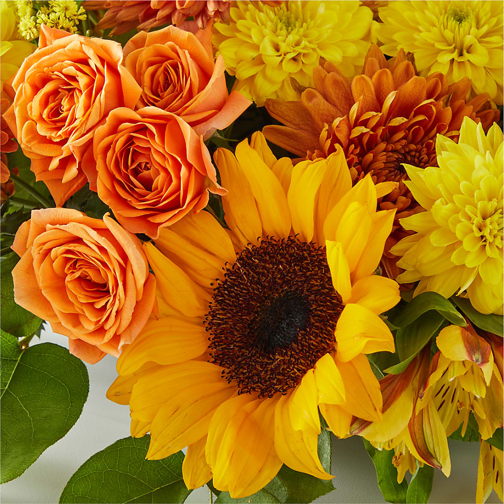 Autumn Harmony Centerpiece –  Emica Floral Designs, Saint James City FL