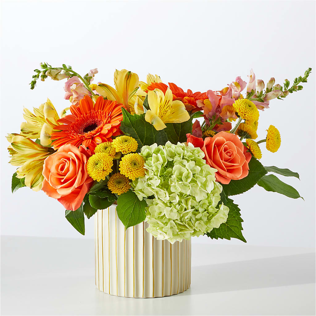 Autumn Sunshine Bouquet with Ivory Vase –  Emica Floral Designs, Saint James City FL