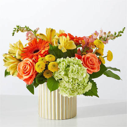 Autumn Sunshine Bouquet with Ivory Vase –  Emica Floral Designs, Saint James City FL