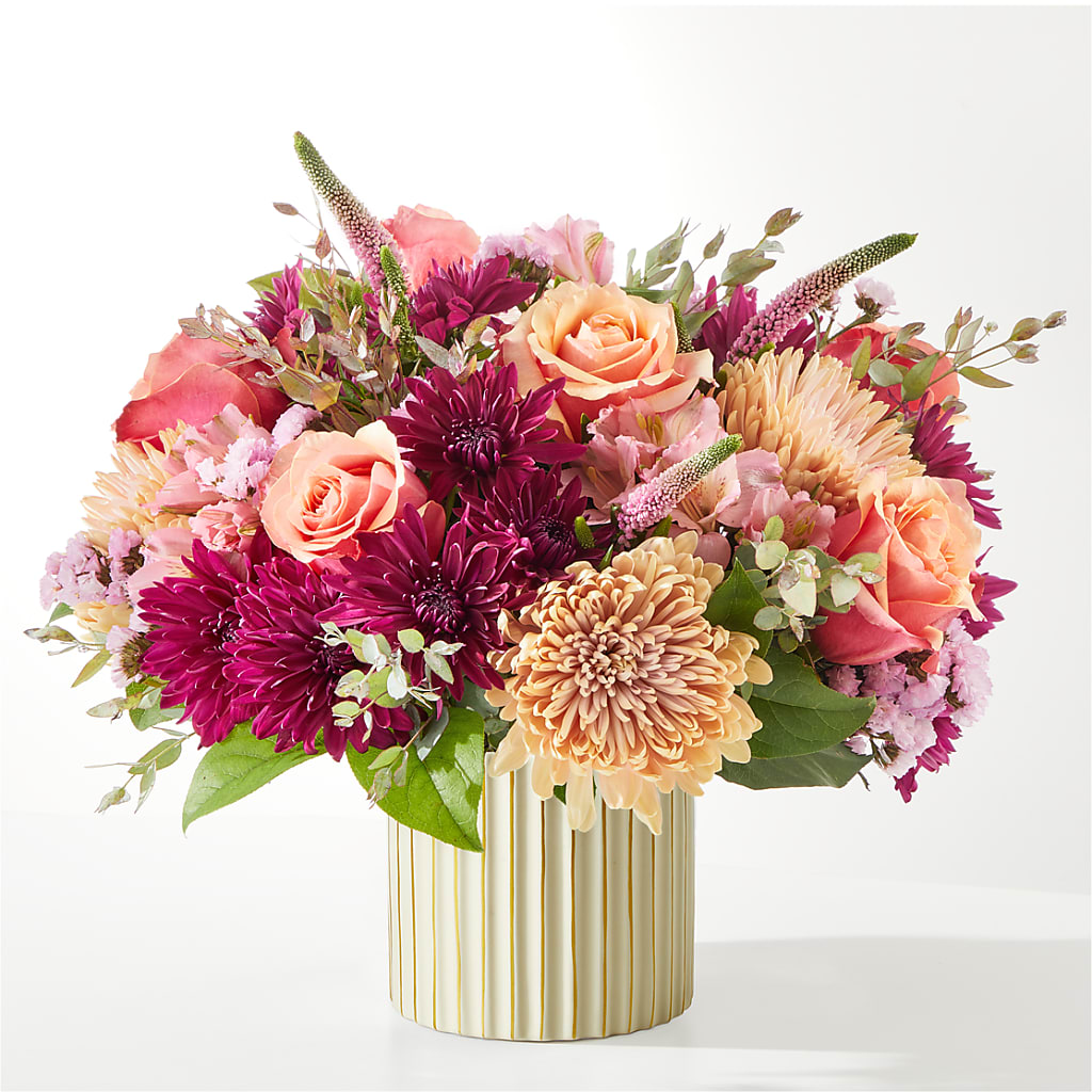 Berry Cobbler Bouquet with Ivory Vase –  Emica Floral Designs, Saint James City FL