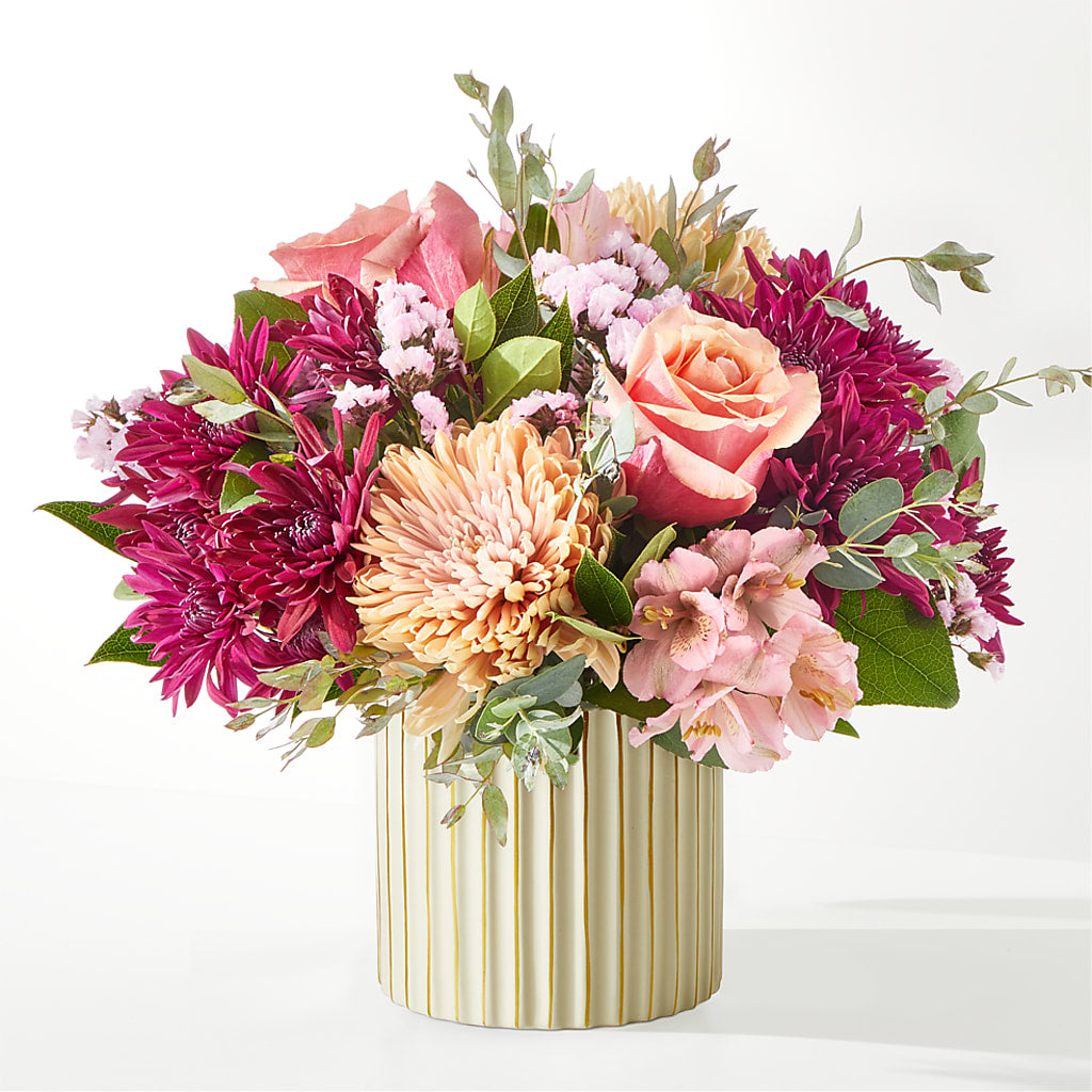 Berry Cobbler Bouquet with Ivory Vase –  Emica Floral Designs, Saint James City FL