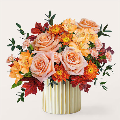 Spiced Latte Bouquet with Ivory Vase –  Emica Floral Designs, Saint James City FL