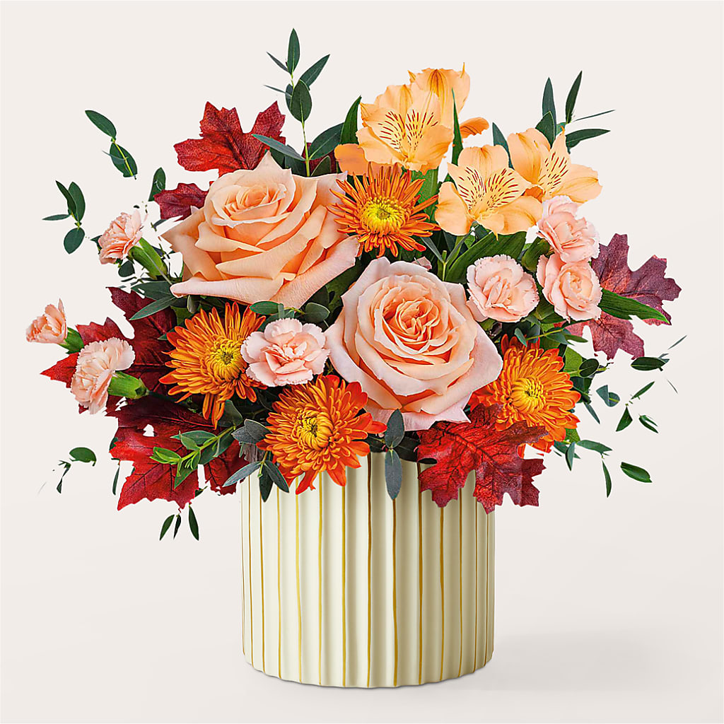 Spiced Latte Bouquet with Ivory Vase –  Emica Floral Designs, Saint James City FL