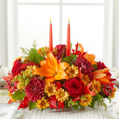 Autumn's Embrace Centerpiece –  Emica Floral Designs, Saint James City FL