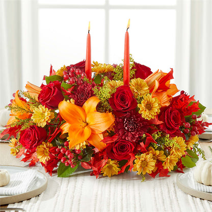 Autumn's Embrace Centerpiece –  Emica Floral Designs, Saint James City FL