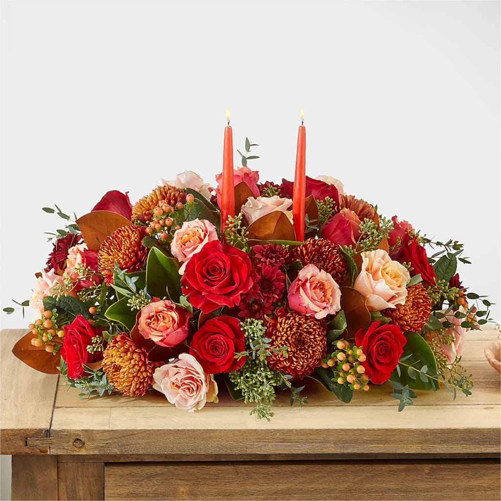 Gather Near Centerpiece –  Emica Floral Designs, Saint James City FL